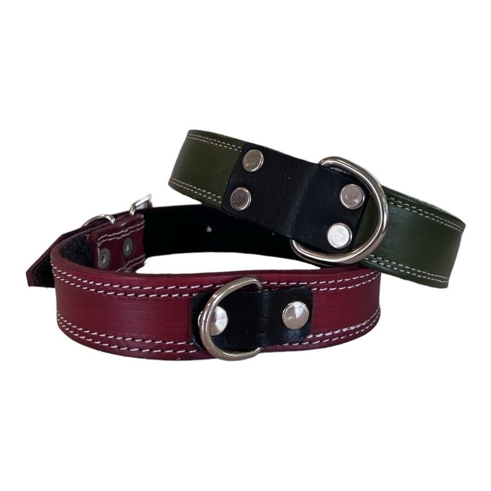 Large Premium Leather handmade Dog Collars - various colours available! NWOT